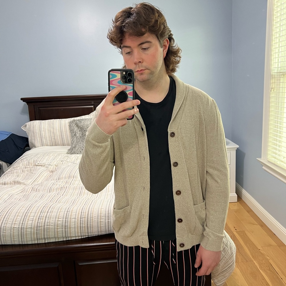 Topman Men’s Size XL Tan Cardigan Sweater